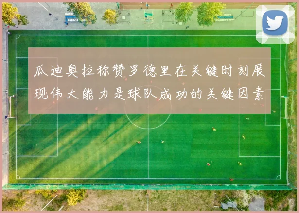 瓜迪奥拉称赞罗德里在关键时刻展现伟大能力是球队成功的关键因素
