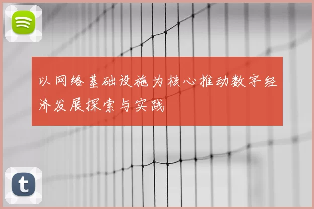 以网络基础设施为核心推动数字经济发展探索与实践